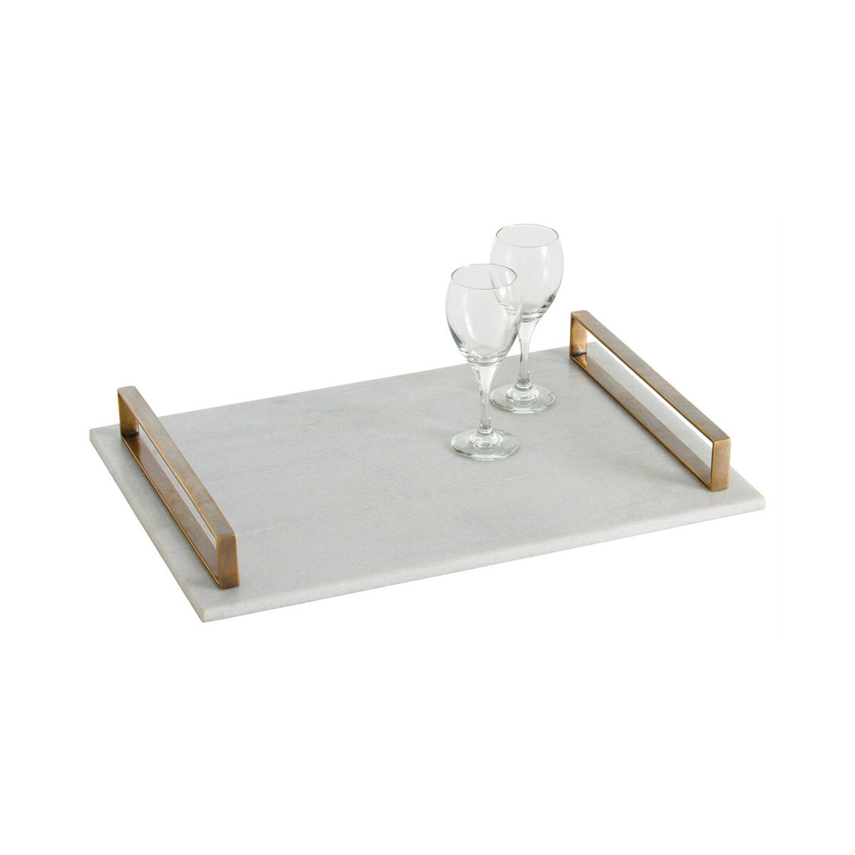 Exton White and Vintage Brass Tray