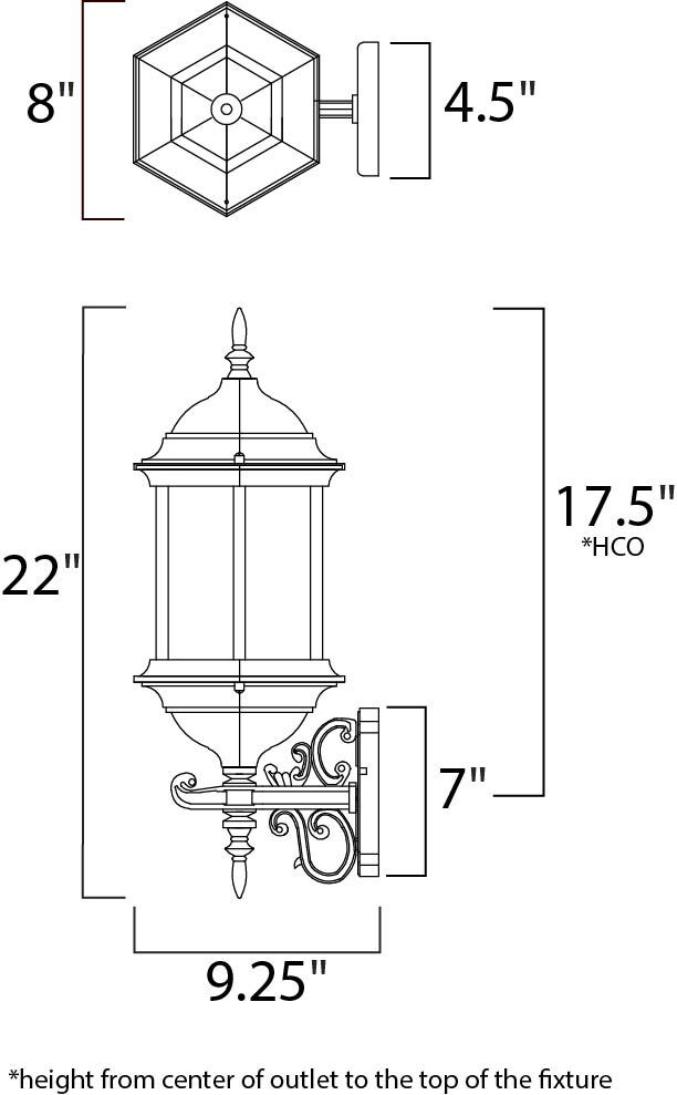 Builder Cast 1 Light 22 inch Empire Bronze Outdoor Wall Mount