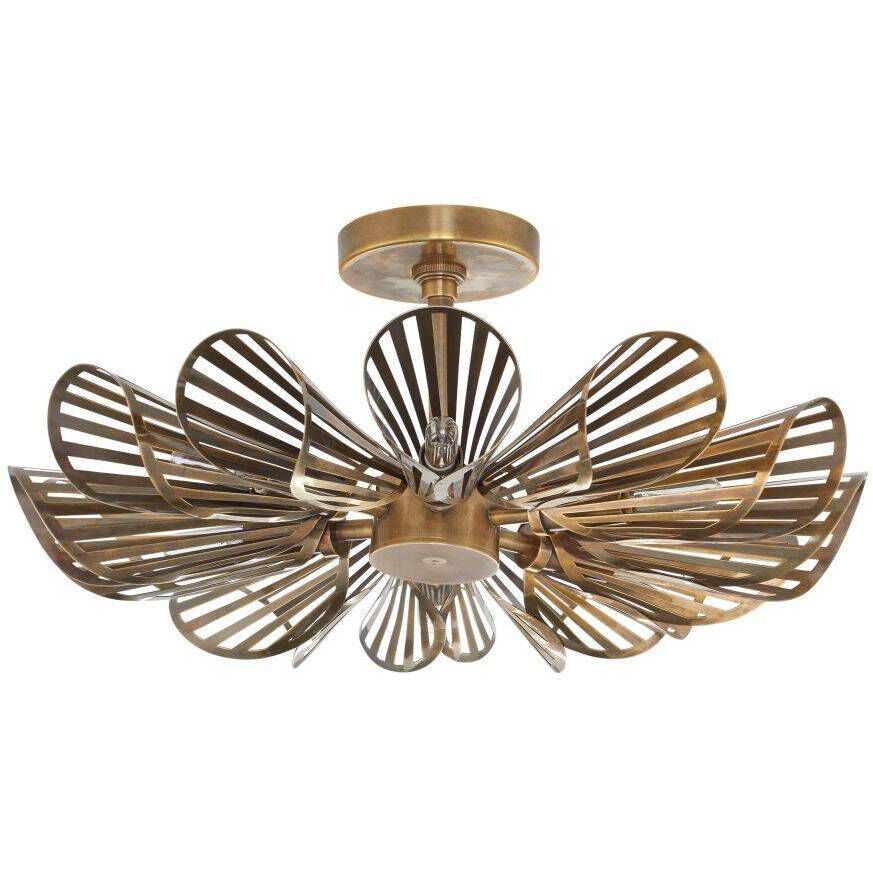 Francesca 12 Light 20 inch Vintage Brass Flush Mount Ceiling Light