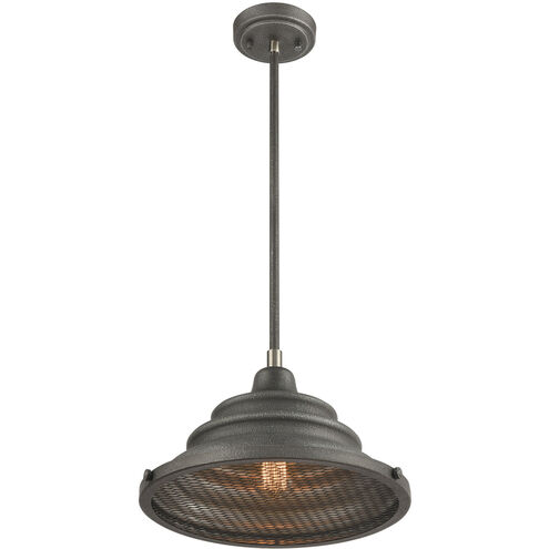 Carbondale 1 Light 14 inch Slate Mist with Satin Nickel Pendant Ceiling Light