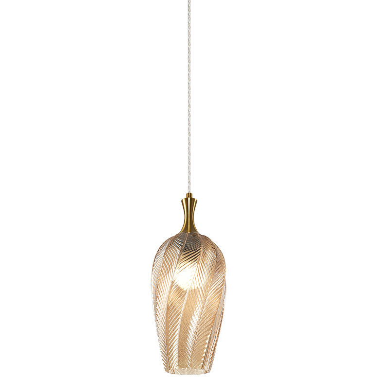 Eesha 1 Light 6.25 inch Aged Gold Brass and Amber Pendant Ceiling Light