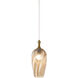 Eesha 1 Light 6.25 inch Aged Gold Brass and Amber Pendant Ceiling Light