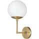 Warby 1 Light 8 inch Heritage Brass Indoor Wall Sconce Wall Light in White
