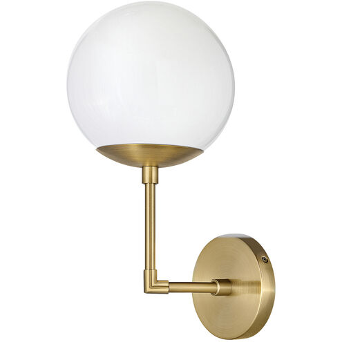 Warby 1 Light 8 inch Heritage Brass Indoor Wall Sconce Wall Light in White