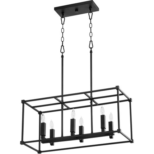 Olympus 6 Light 26 inch Noir Linear Pendant Ceiling Light