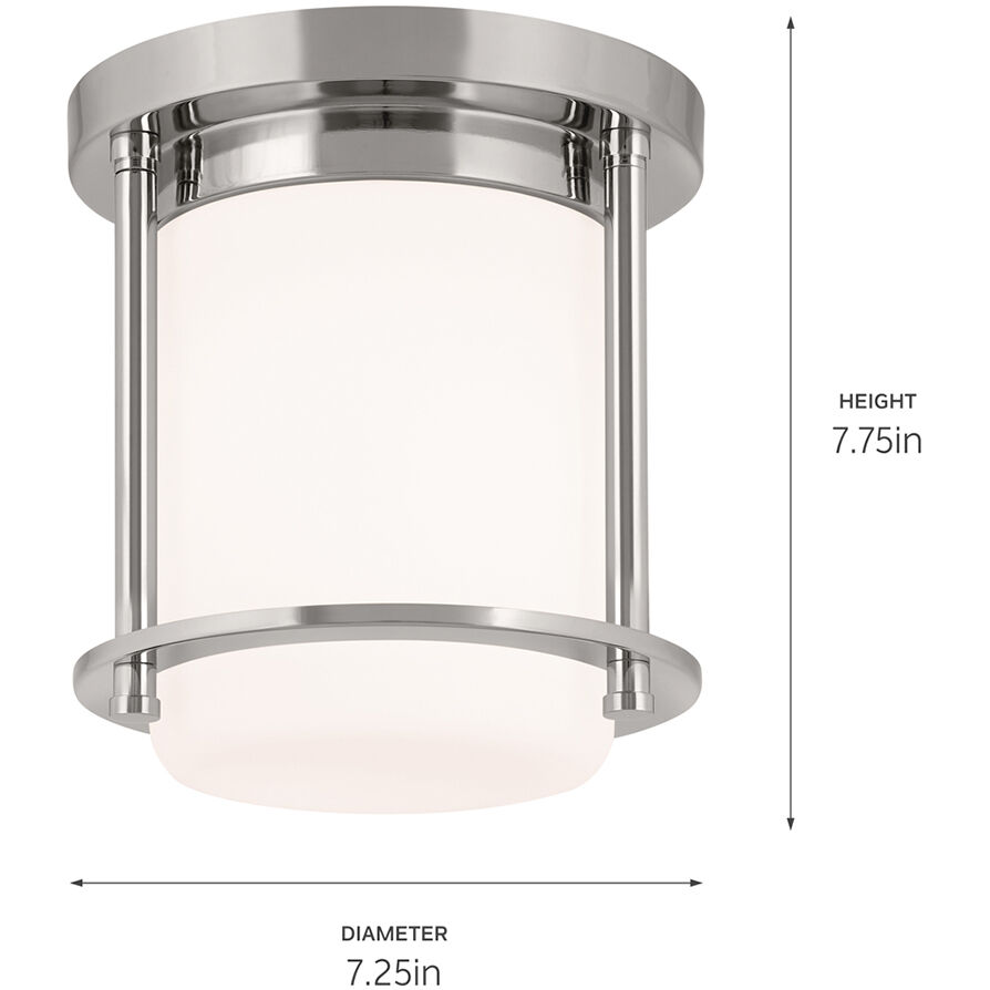 Brit LED 7.25 inch Polished Nickel Flush Mount Ceiling Light