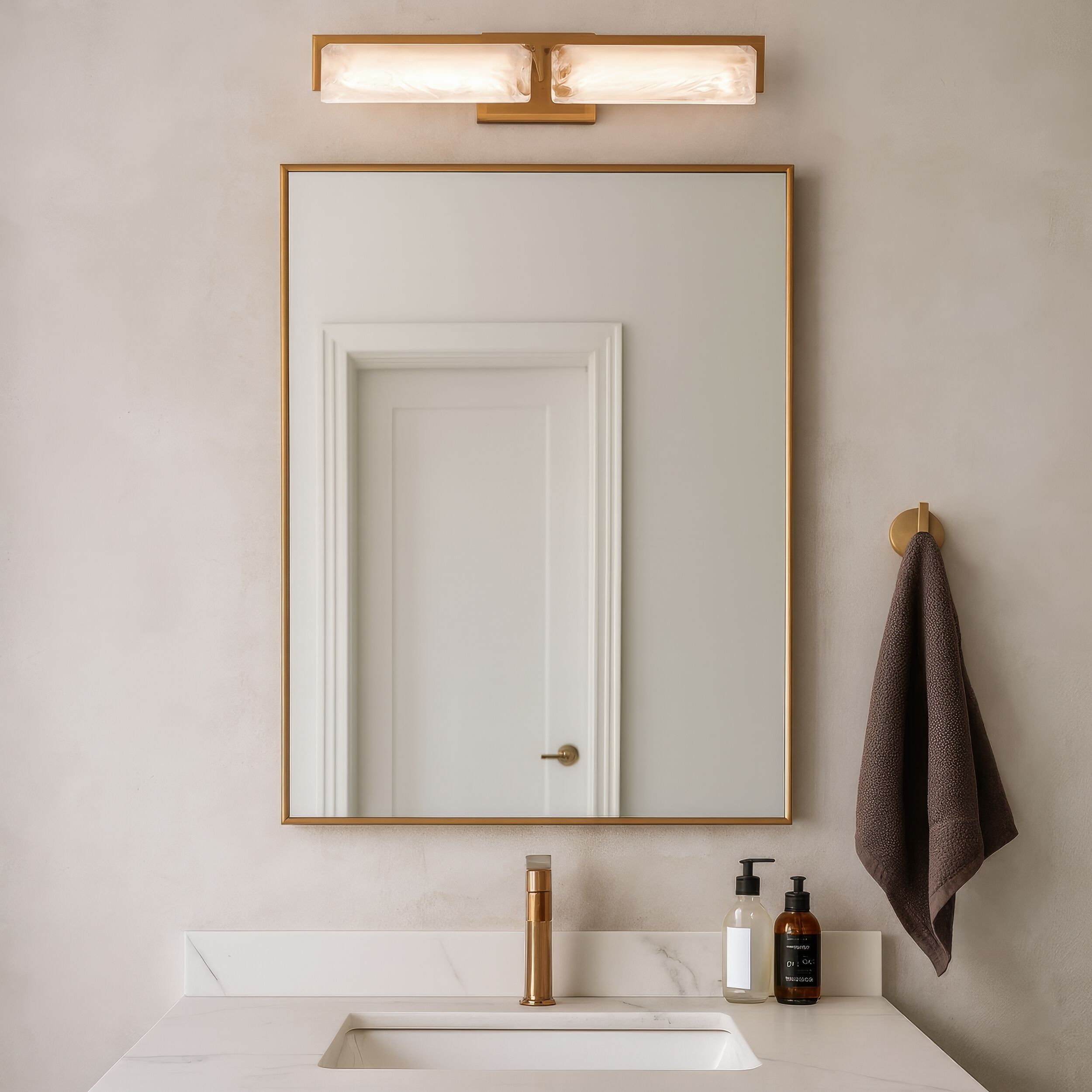 Mingle 2 Light 25.5 inch Satin Brass Bath Vanity Light Wall Light