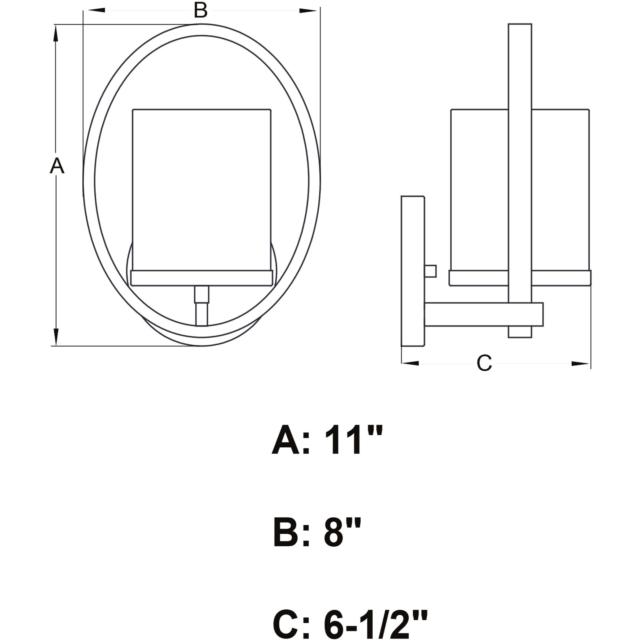 Princeton LED 8 inch Black Wall Light