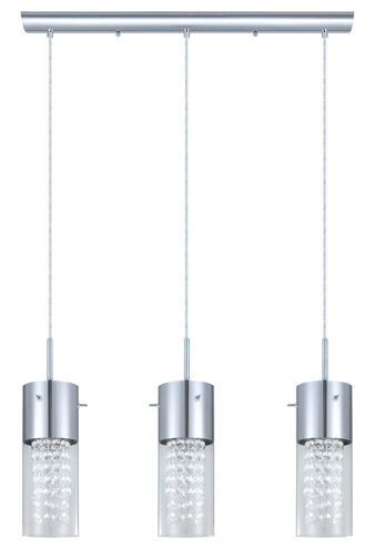 Diamond 3 Light 28 inch Chrome Linear Pendant Ceiling Light