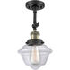 Franklin Restoration Small Oxford LED 7.5 inch Black Antique Brass Sconce Wall Light in Clear Glass, Franklin Restoration