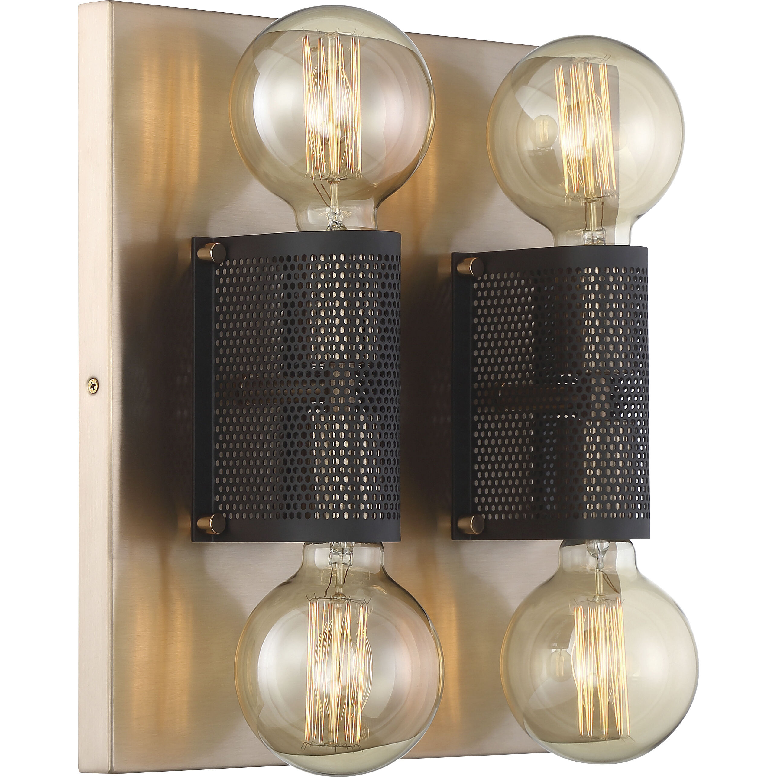 Passage 4 Light 13.75 inch Copper Brushed Brass and Black Flush Mount Ceiling Light