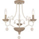 Colonial Charm 3 Light 16.75 inch White Wash and Sun Dried Clay Semi Flush Ceiling Light