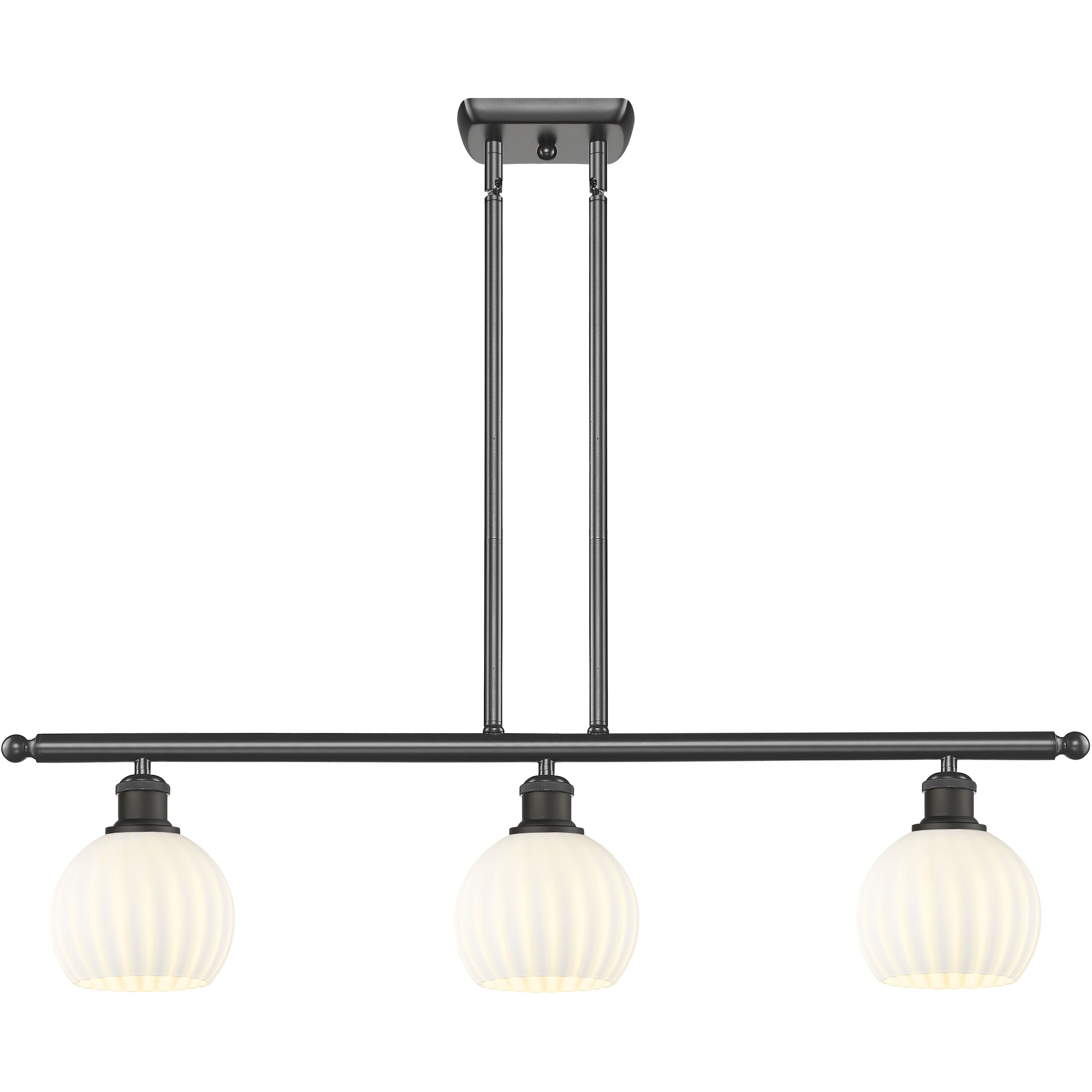 Ballston White Venetian 3 Light 36 inch Oil Rubbed Bronze Stem Hung Island Light Ceiling Light