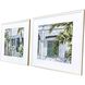 Palm House Green and Blue and White and Yellow Framed Art