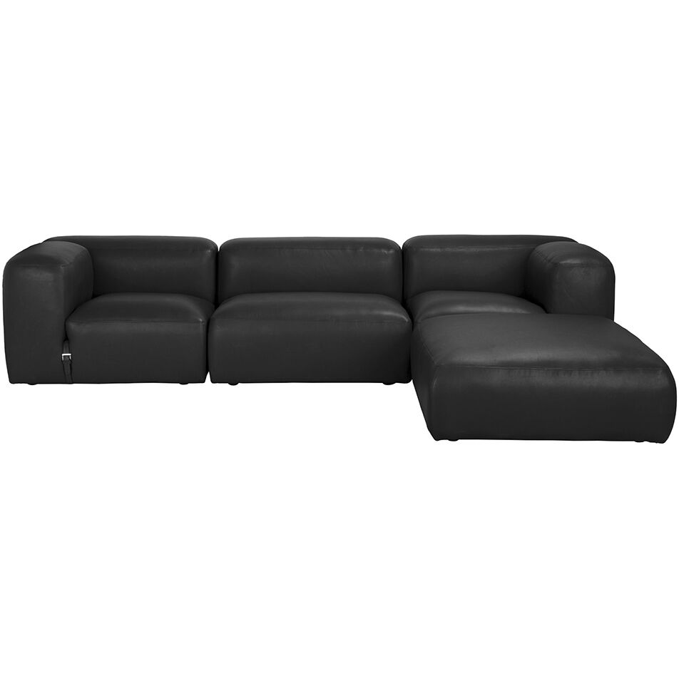 Augustus Santosa Matte Black Modular Sofa, Left Corner