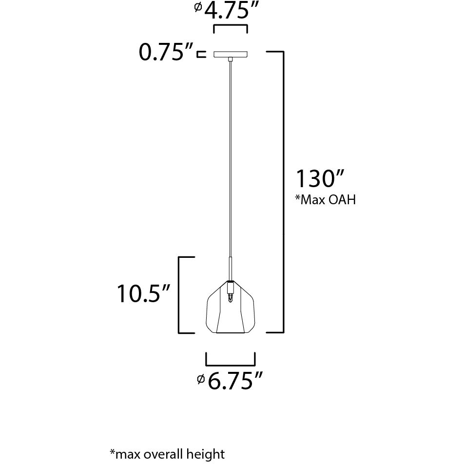 Deuce LED 6.75 inch Satin Brass Single Pendant Ceiling Light