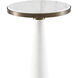 Greta 10.25 inch White Gesso/Antique Brass Drinks Table