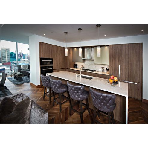 Parallel LED 2.3 inch Classic Silver Pendant Ceiling Light in Bronze Granite, 2700K LED