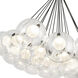 Bolla LED 28 inch Black Chandelier Ceiling Light in Clear Glass and Interior Opal Glass