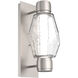 Gem Mandrel Sconce Wall Light in 3000K LED, Metallic Beige Silver, Clear Blown Glass
