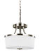 Hettinger 2 Light 13.25 inch Brushed Nickel Convertible Pendant Semi-Flush Ceiling Light