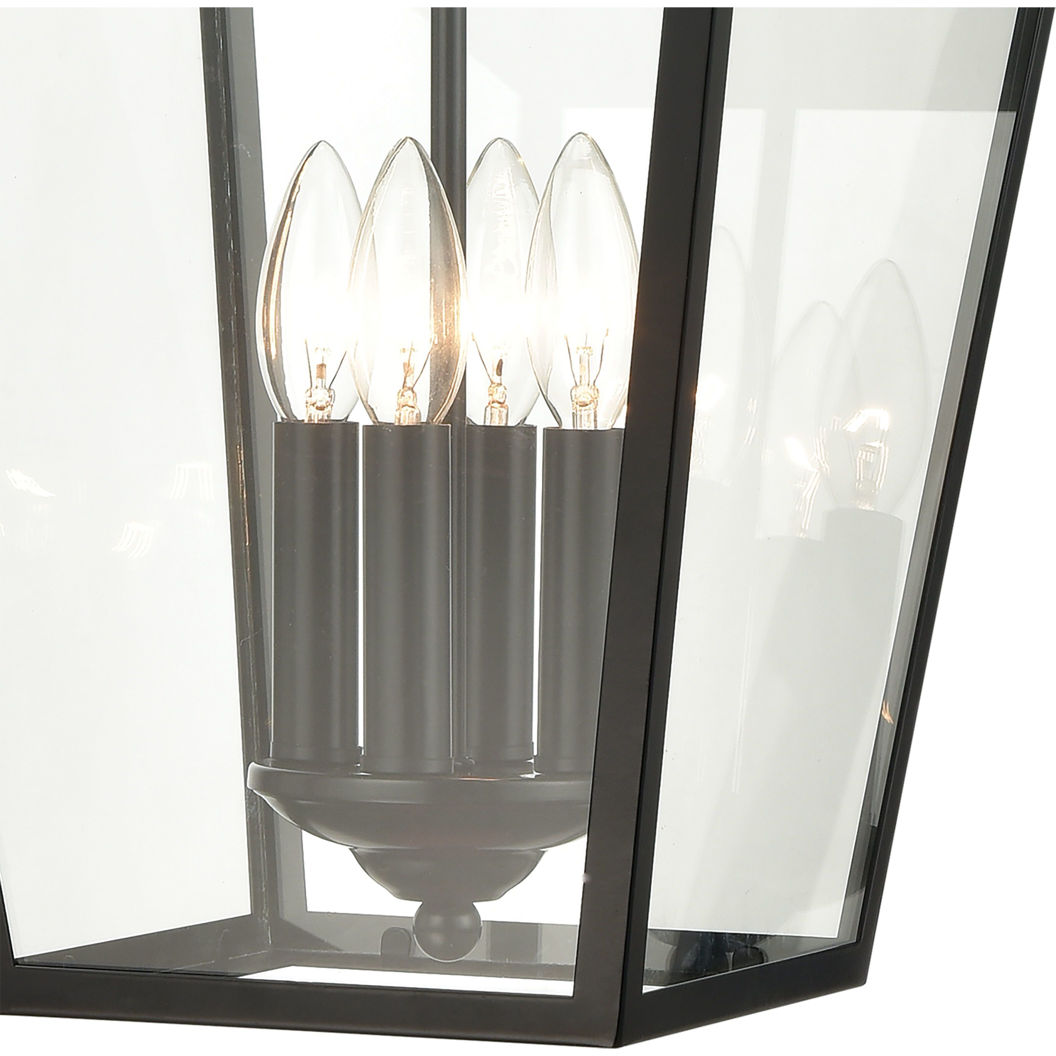 Main Street 4 Light 12 inch Black Outdoor Pendant