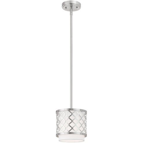Arabesque 1 Light 7 inch Brushed Nickel Mini Pendant Ceiling Light