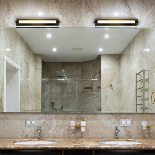 Procyon 24 inch Black Bathroom Vanity Light Wall Light