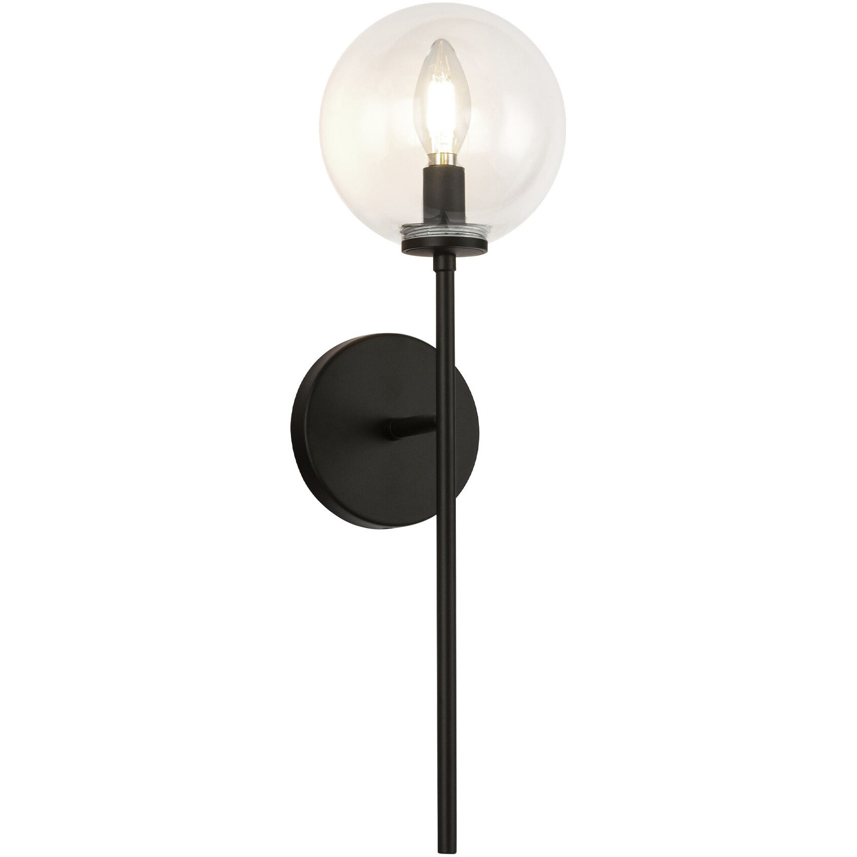 Alora Mood Cassia Wall/Vanity Light Wall Light in Matte Black, Clear Glass