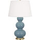 Triple Gourd 32.75 inch 150.00 watt Matte Steel Blue Table Lamp Portable Light in Antique Brass