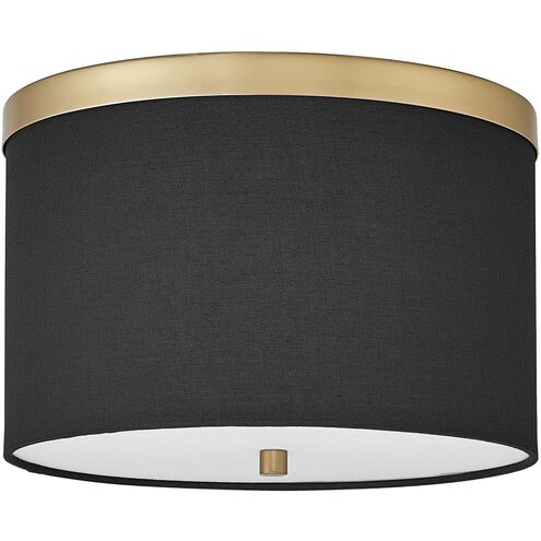 Frederica 2 Light 12 inch Aged Brass Flush Mount Ceiling Light in Black