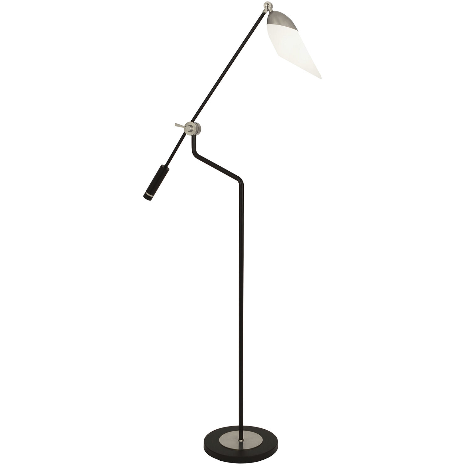 Ferdinand 61 inch 60 watt Matte Black Painted / Polished Nickel Floor Lamp Portable Light