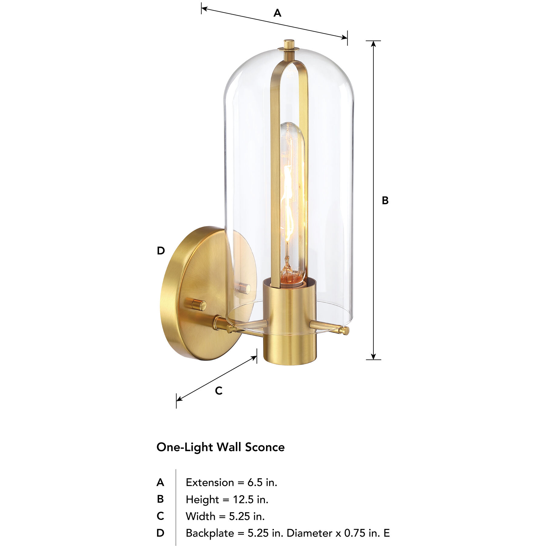 Skylar 1 Light 5.25 inch Brushed Gold Wall Sconce Wall Light