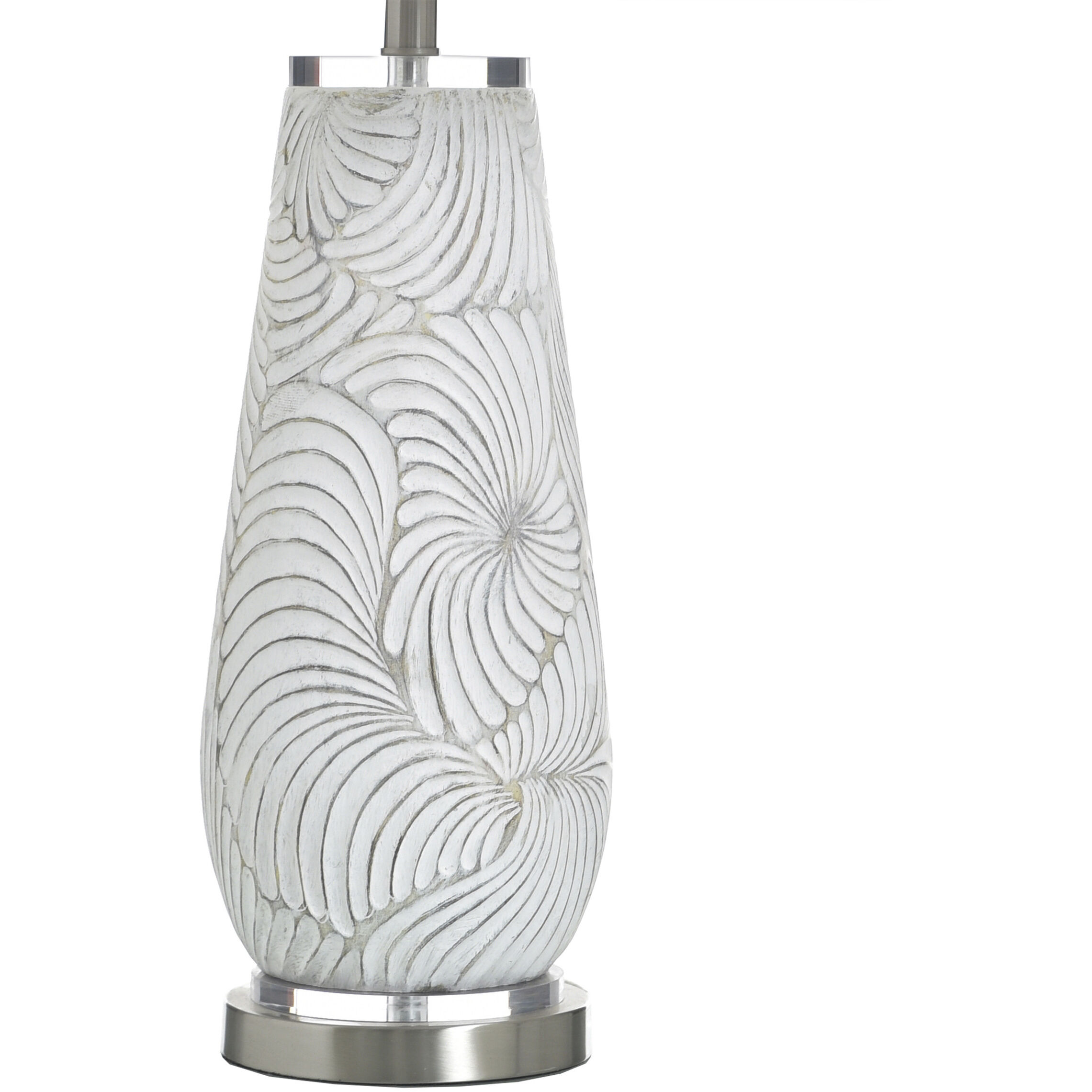Glina 32.5 inch 100 watt Glina Silver and White Table Lamp Portable Light