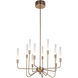 Valdi LED 27 inch Satin Brass Chandelier Ceiling Light