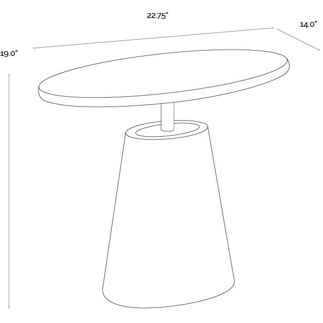 Kadin 22.75 X 19 inch Grey Outdoor Side Table