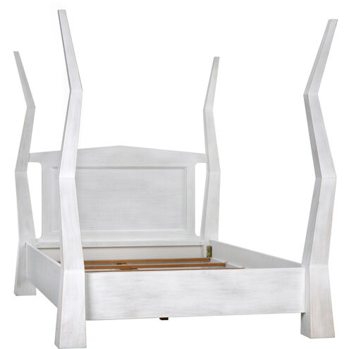 Patras White Wash Bed, Queen