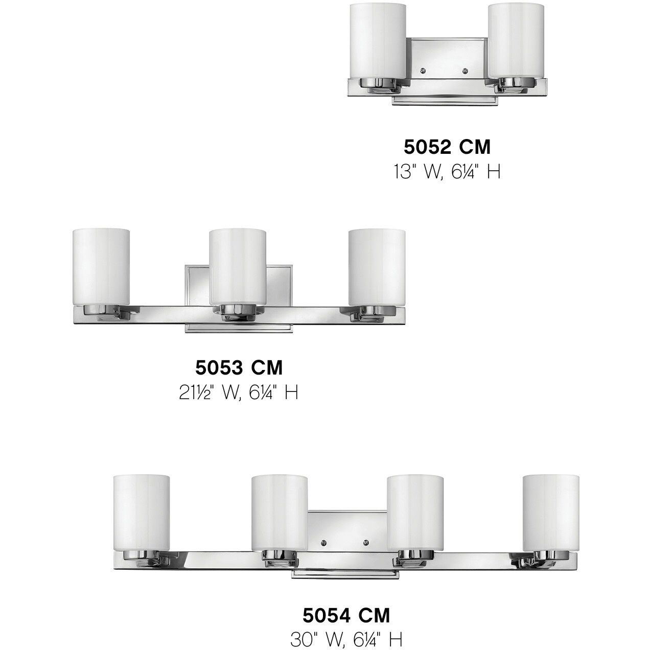 Miley 3 Light 22 inch Chrome Vanity Light Wall Light in Cased Opal