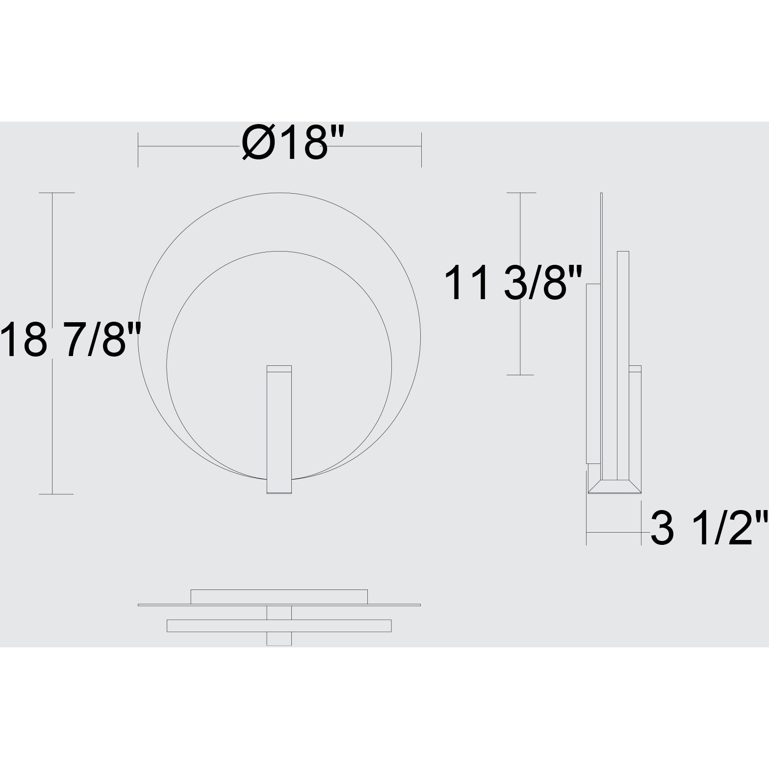 Eclipse LED 18.75 inch Sand Black Outdoor Wall Sconce