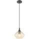 Art Glass 1 Light 8 inch English Bronze Mini Pendant Ceiling Light