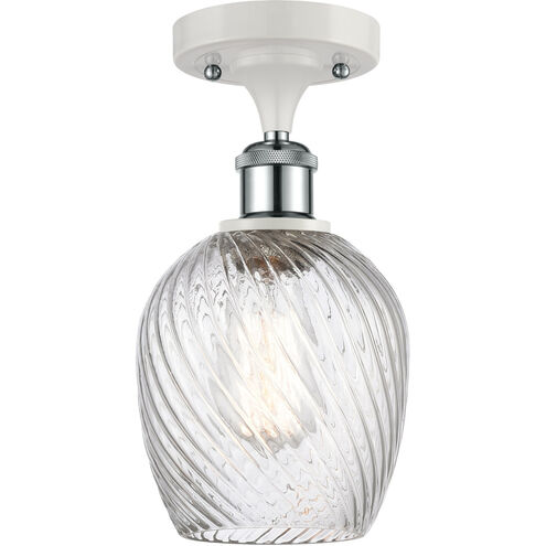Ballston Salina LED 5 inch White and Polished Chrome Semi-Flush Mount Ceiling Light, Ballston