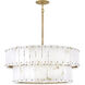 Simone LED 34.25 inch Burnished Gold Chandelier Ceiling Light in Alabaster, Drum