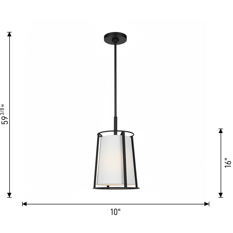 Drew & Jonathan Cortes 1 Light 10 inch Midnight Black Hanging Shade Ceiling Light, Medium