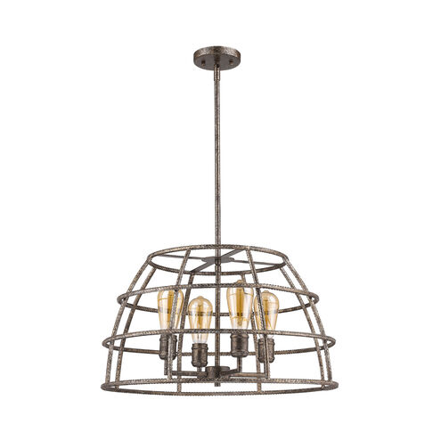 Rebarre 4 Light 22 inch Antique Silver Pendant Ceiling Light