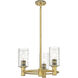 Crown Point 3 Light 18 inch Brushed Brass Pendant Ceiling Light in Deco Swirl Glass