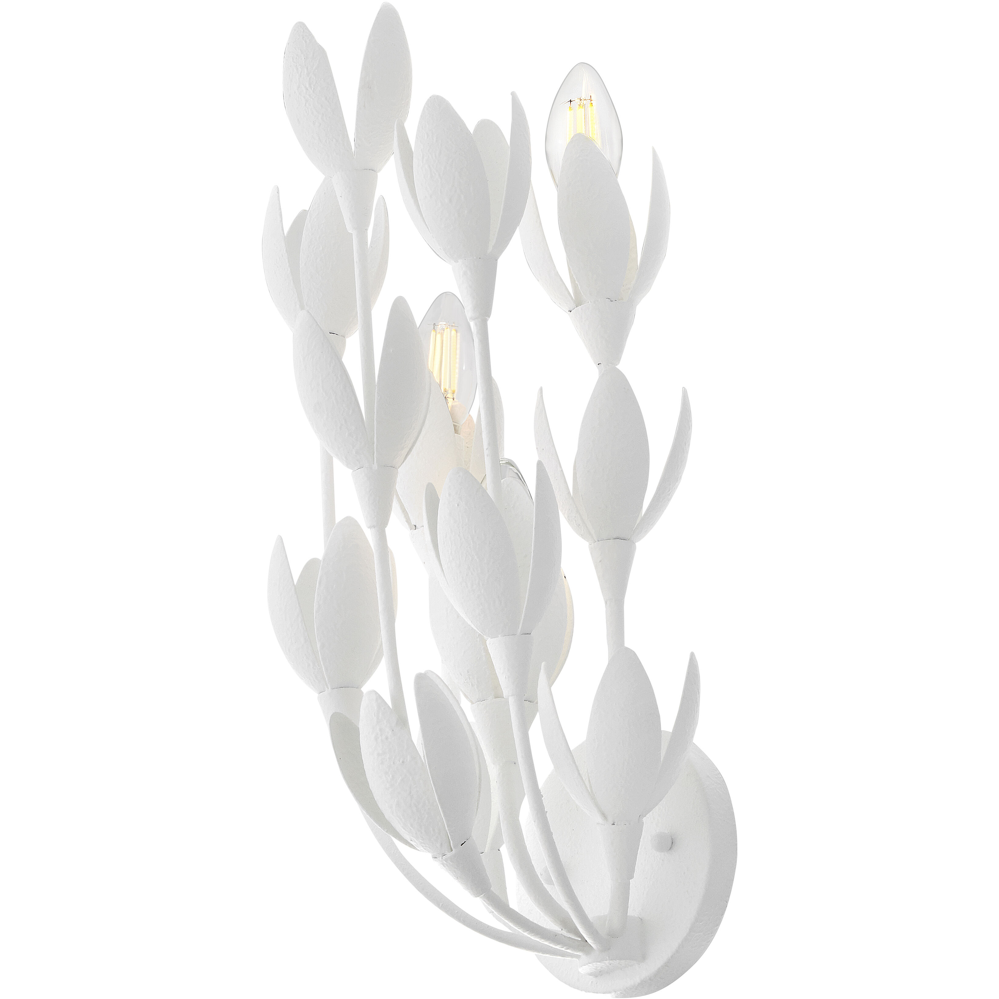 Lisa McDennon Flora 3 Light 7 inch Textured Plaster Sconce Wall Light, Sconce