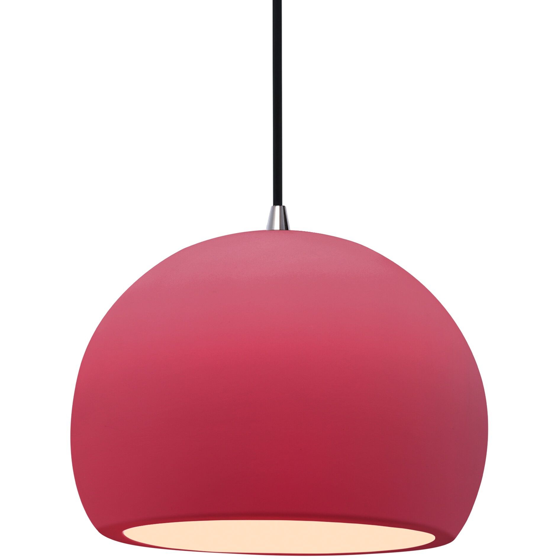 Radiance LED 10 inch Cerise and Brushed Nickel Pendant Ceiling Light