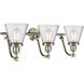 Franklin Restoration Small Cone LED 28 inch Brushed Satin Nickel Bath Vanity Light Wall Light in Seedy Glass, Franklin Restoration