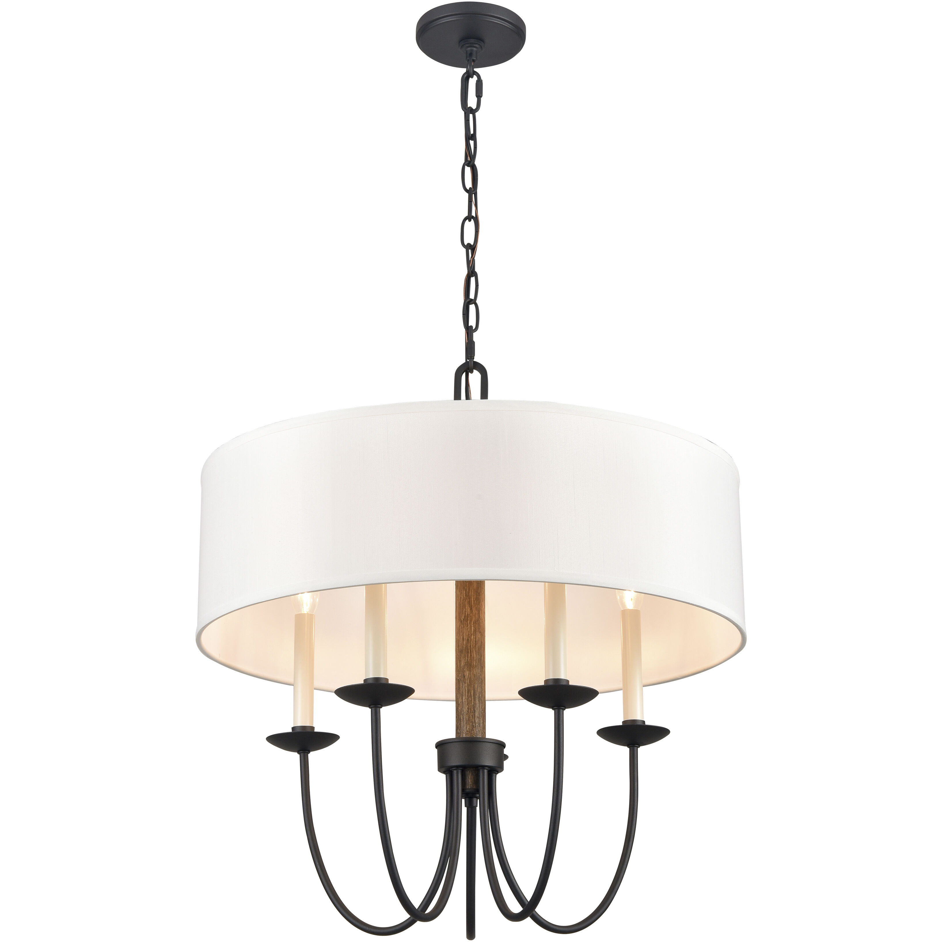 Neville 5 Light 23 inch Charcoal Black Chandelier Ceiling Light