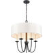 Neville 5 Light 23 inch Charcoal Black Chandelier Ceiling Light